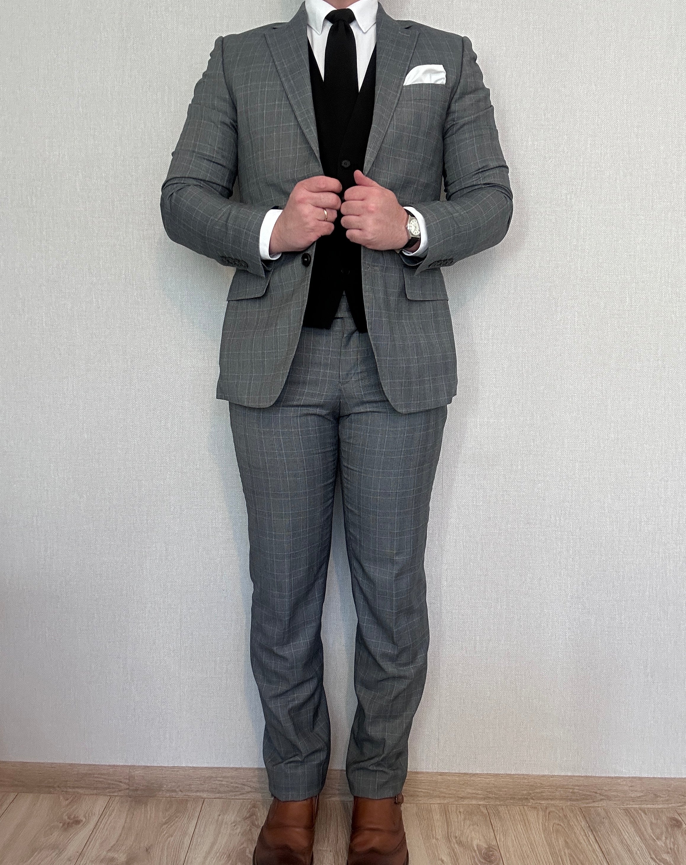 Garnitur szary krata Próchnik 50W