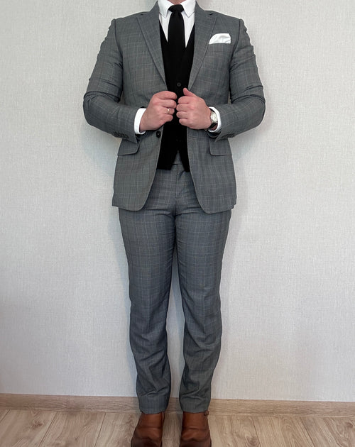 Garnitur szary krata Próchnik 50W